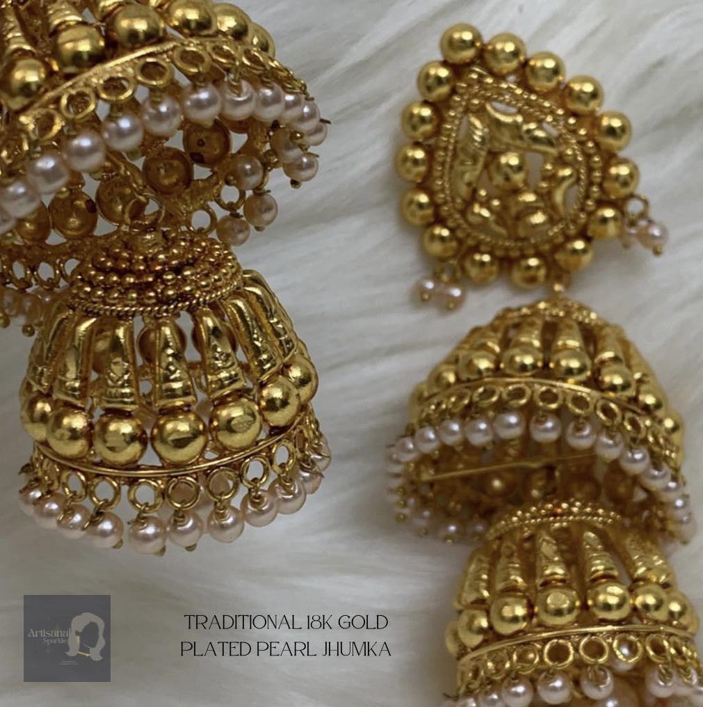 18k Gold Plated Jhumka - Image 4