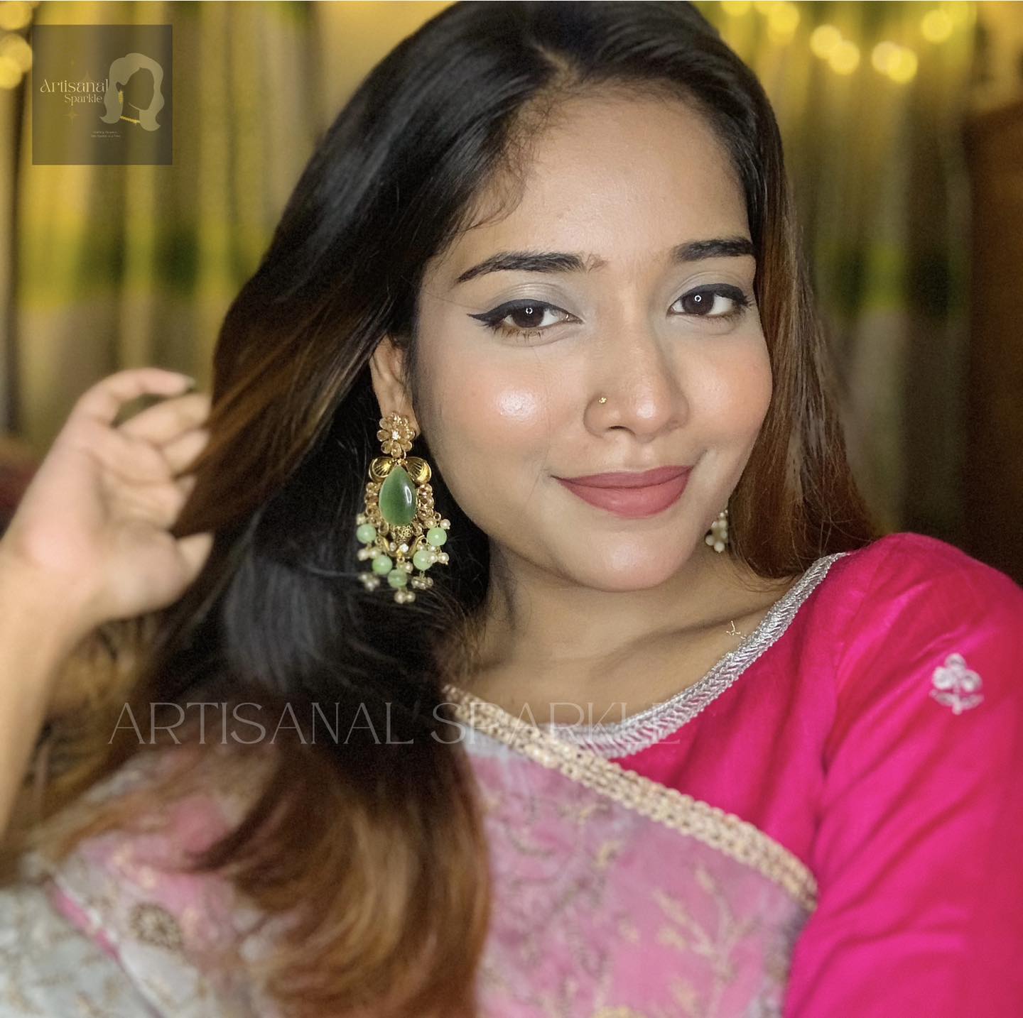 Paster Green-Gold Earring - Image 2