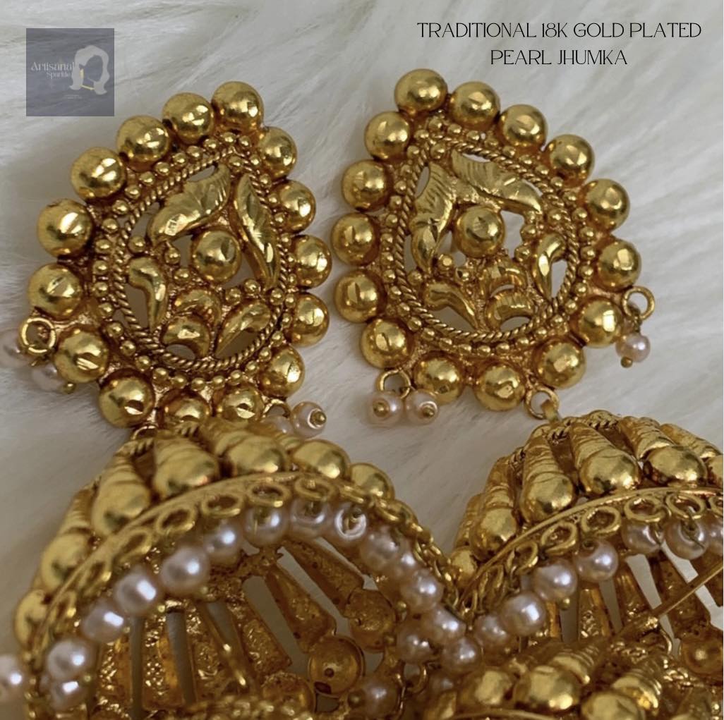18k Gold Plated Jhumka - Image 5