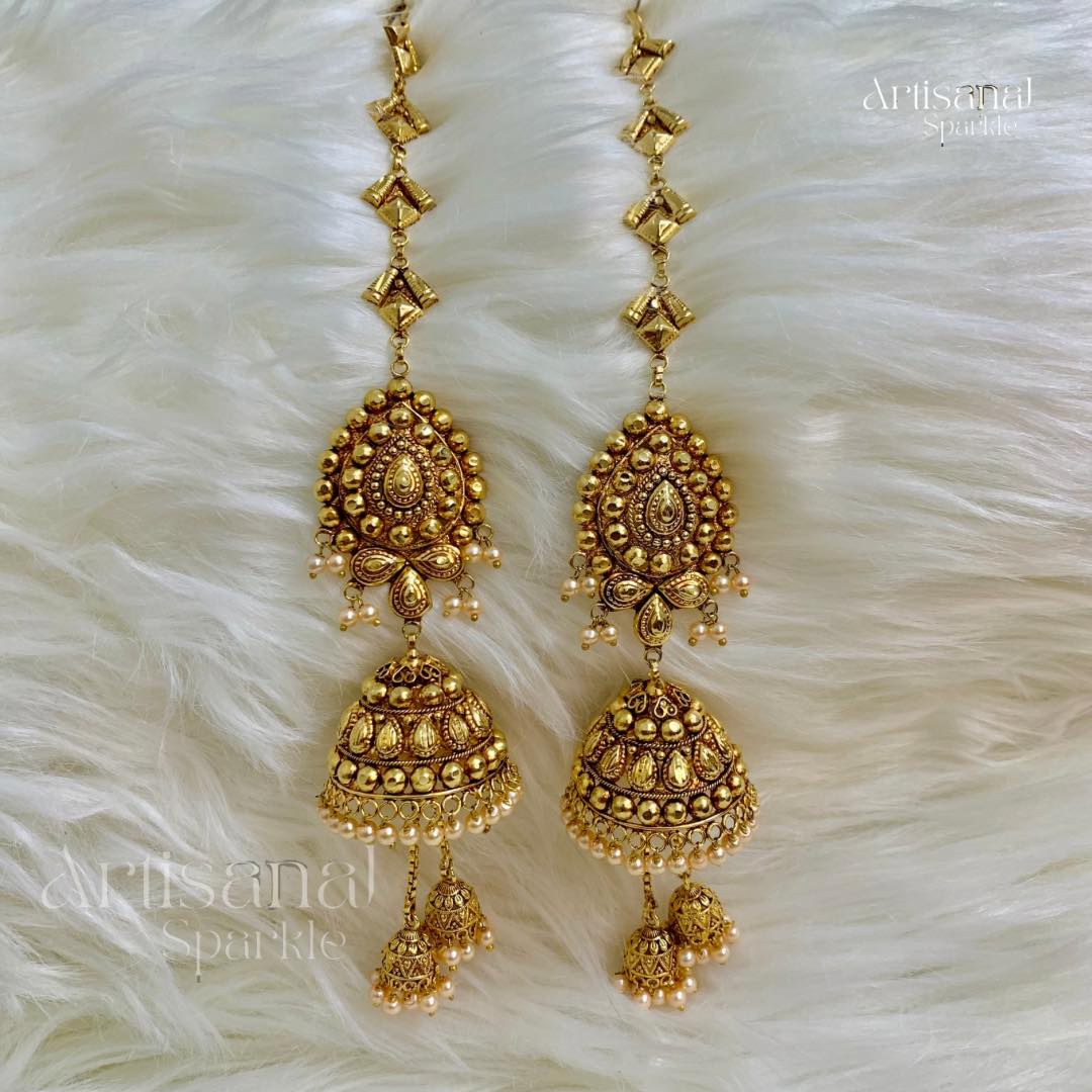 Kan Tana Gold Plated Jhumka