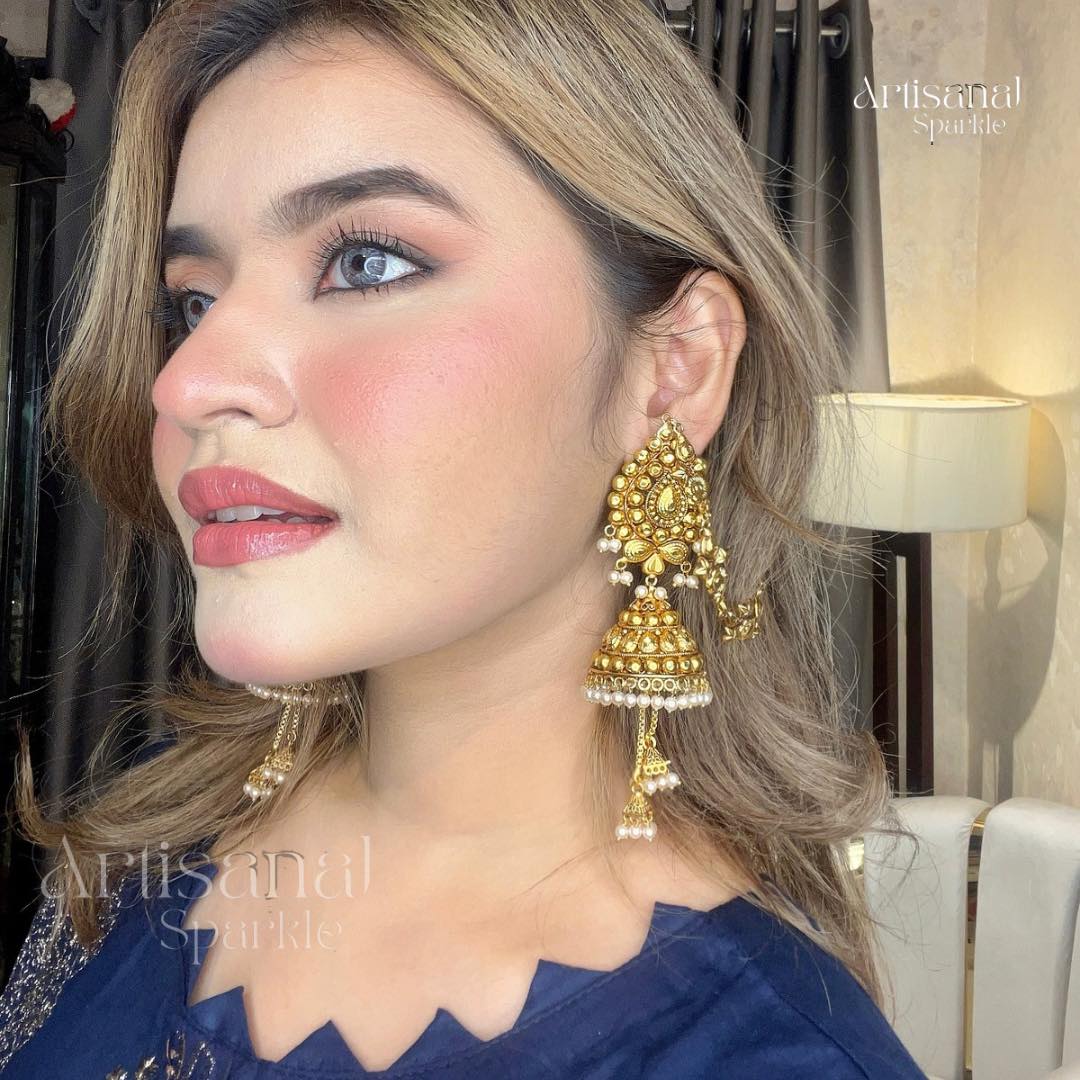 Kan Tana Gold Plated Jhumka - Image 3