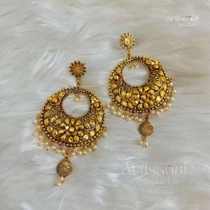 Half Moon Gold Plated Earring