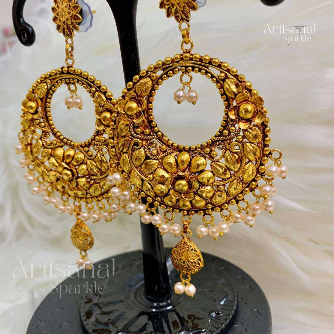 Half Moon Gold Plated Earring - Image 3