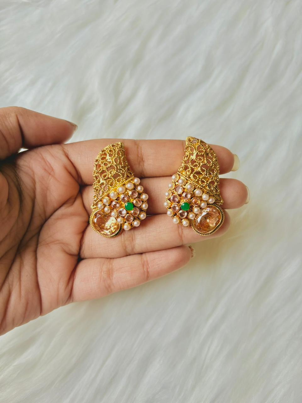 Gold Plated Stud Earring - Image 2